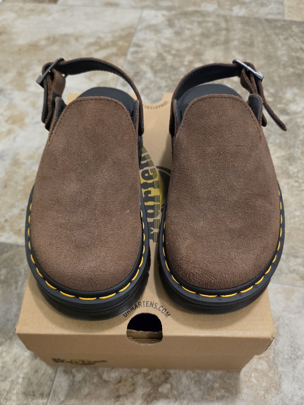 Dr. Martens Zebzag Slingback Platform Mule / Dark Brown / W6 - Picture 2 of 7